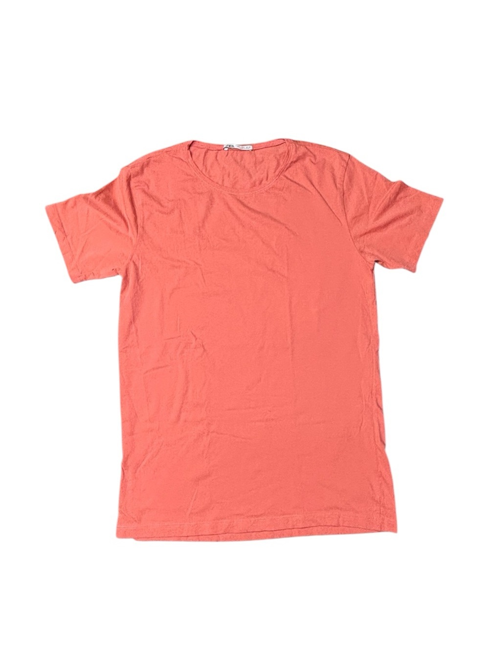 Zara Coral Short-Sleeve Crew Neck Tee